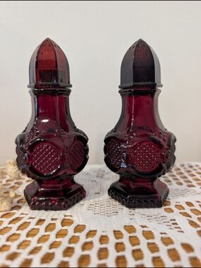 Avon Ruby Red Glass Salt & Pepper Shakers – Vintage Cape Cod Collection